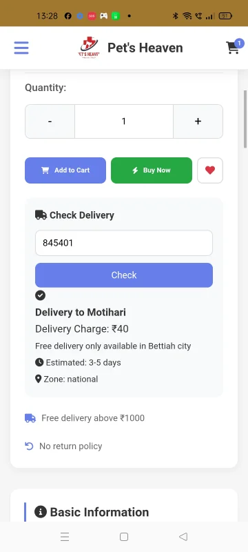 Pet's Heaven Expands to Motihari – Online Pet Food & Pet Supplies Delivery Now Available!
