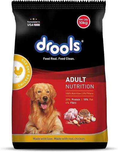 Drools Adult Chicken & Egg Dry Dog Food – 10 kg