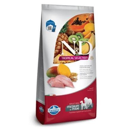 Farmina N&D Tropical Selection Adult Dog Food – Chicken, Spelt, Oats & Tropical Fruits (Medium & Maxi Breeds)