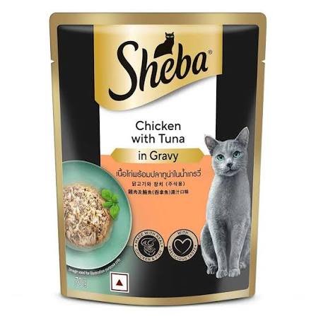 Sheba Chicken with Tuna in Gravy Adult Wet Food (70g)