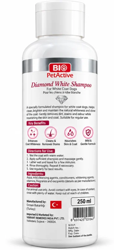 BIO PET | Diamond White Shampoo-250 ml
