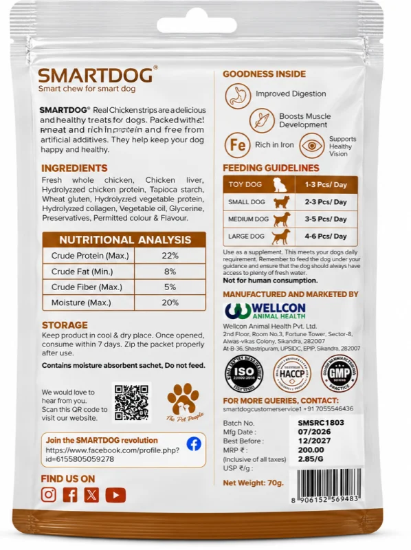 SMARTDOG | SmartStrips Real Chicken-70 g
