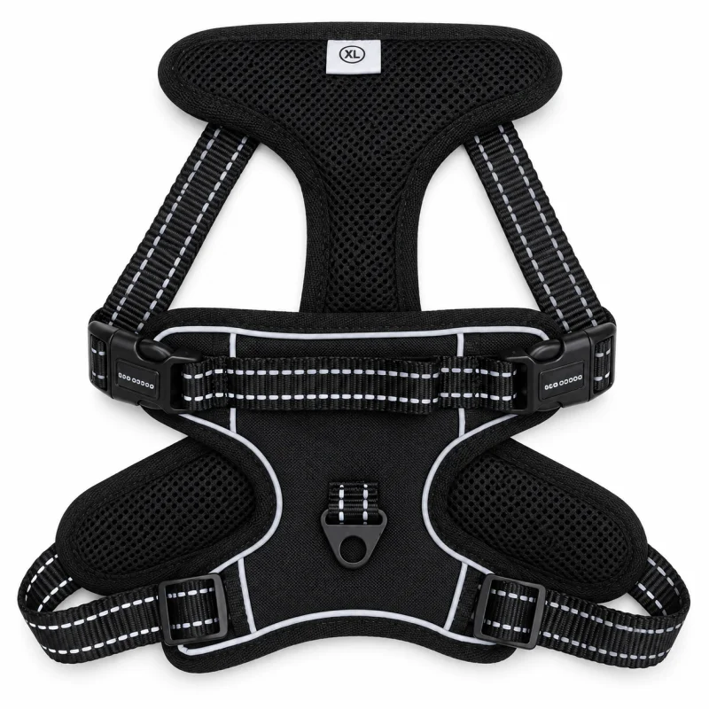 DB Reflective Padded Dog Harness – Black, XL