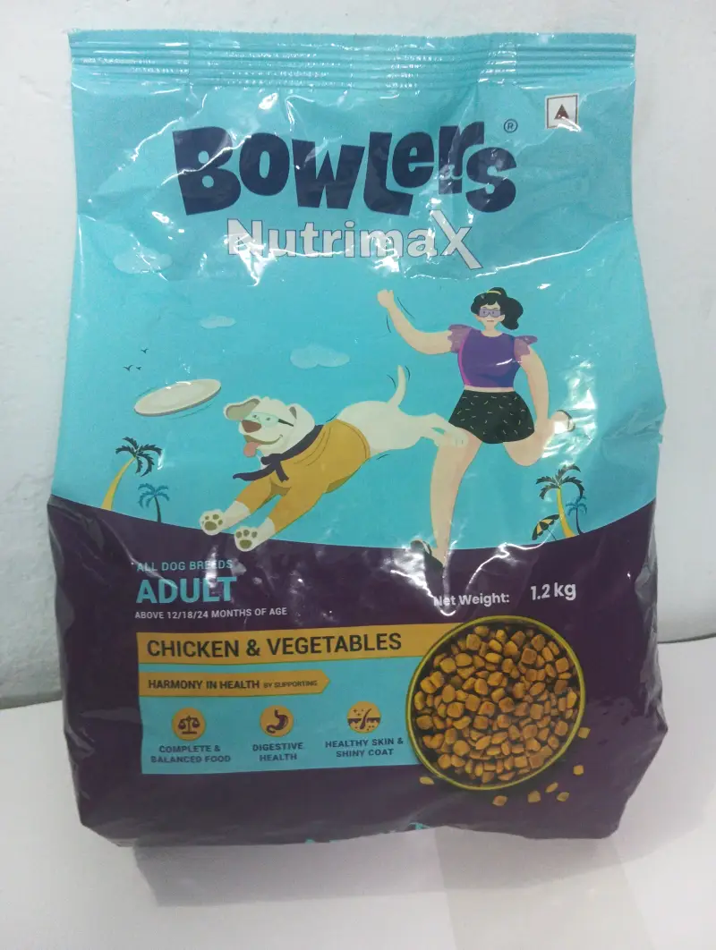 Bowlers Nutrimax Adult Dry Dog Food – Chicken & Vegetables Flavour (1.2 kg)