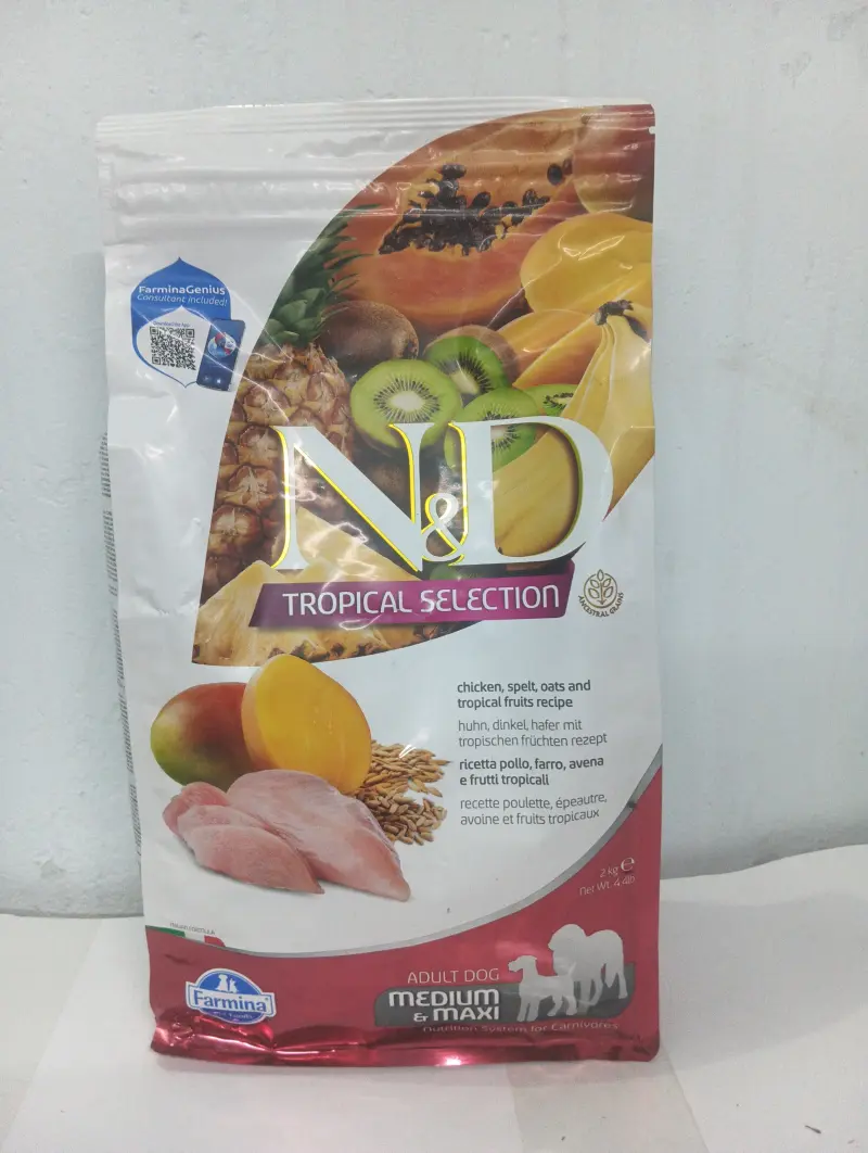 Farmina N&D Tropical Selection Adult Dog Food – Chicken, Spelt, Oats & Tropical Fruits (2 kg)