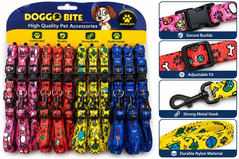 Doggo Bite Collar Set 0.5inch - multiple colours - Buy Online at Pets Heaven