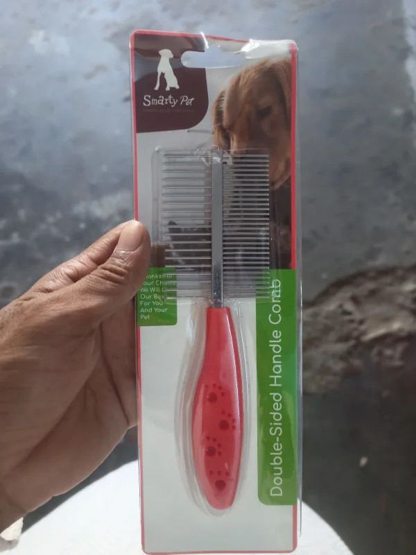 Double Sided Hand Comb Red - Buy Online at Pets Heaven