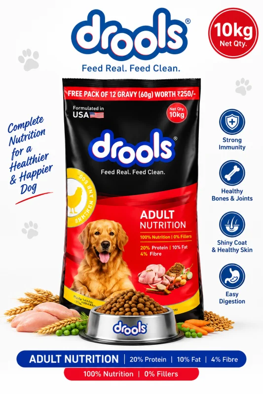 Drools Adult Nutrition – 10 kg | Chicken & Egg - Buy Online at Pets Heaven