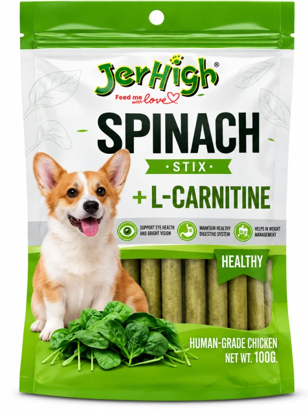 JERHIGH | Spinach Stix -100 g - Buy Online at Pets Heaven