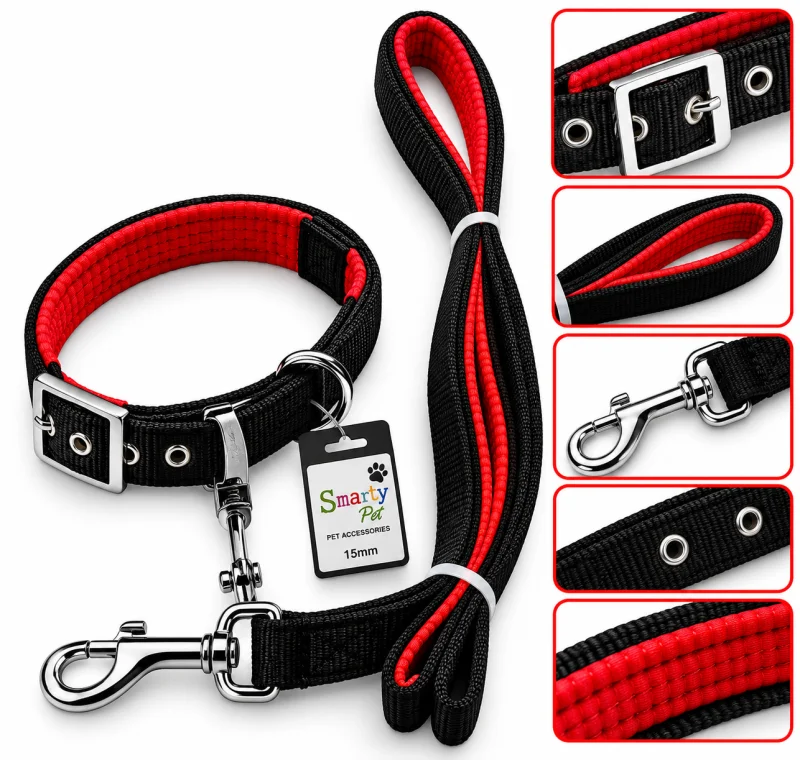 Padded Collar Set Black - 15MM Smarty Pet - Buy Online at Pets Heaven