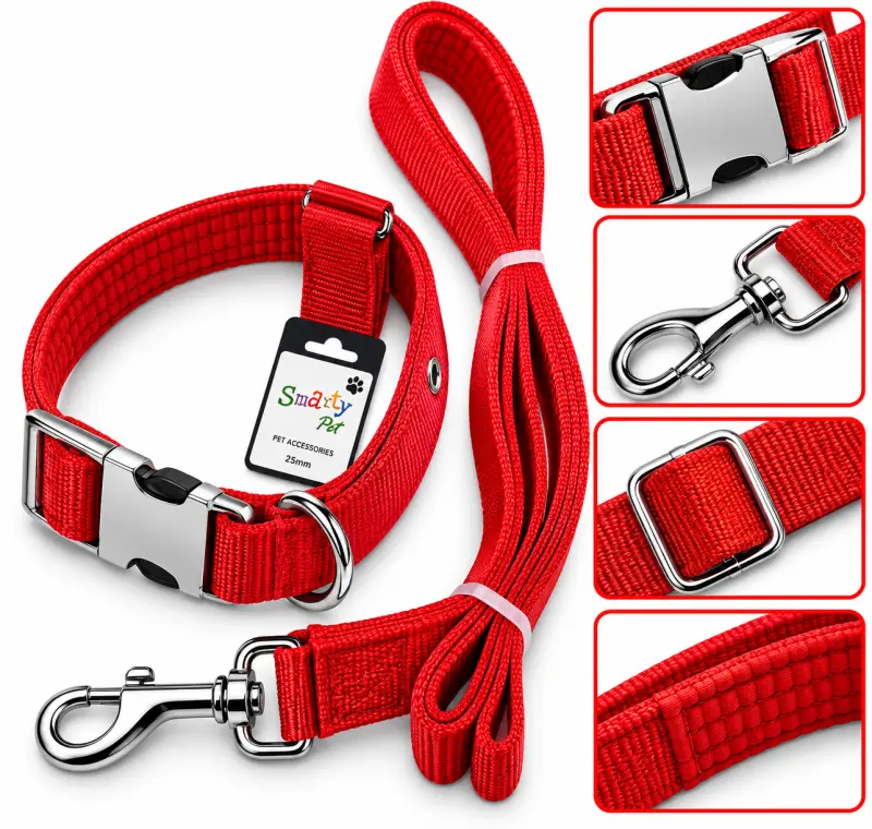 Padded Collar Set Red - 25MM Smarty Pet - Buy Online at Pets Heaven