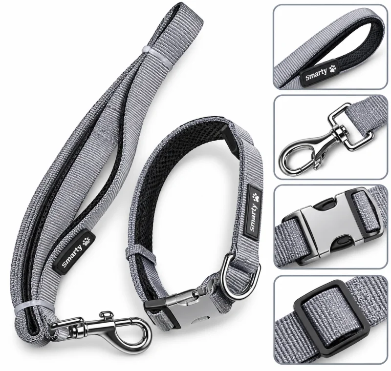 Padded Collar Set Gray - 20MM Smarty Pet - Buy Online at Pets Heaven