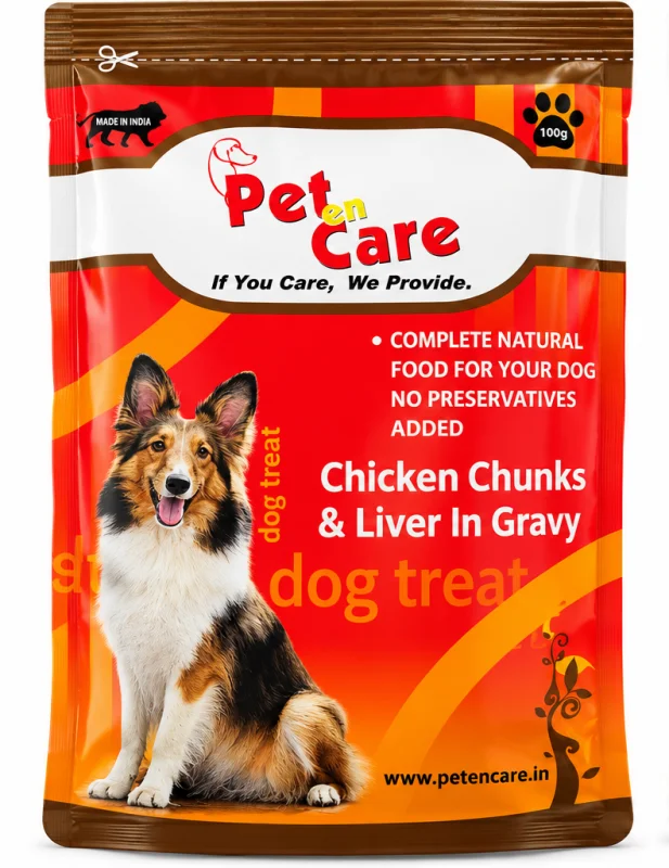 Petencare Chicken Chunks & Liver In Gravy -100 g - Buy Online at Pets Heaven