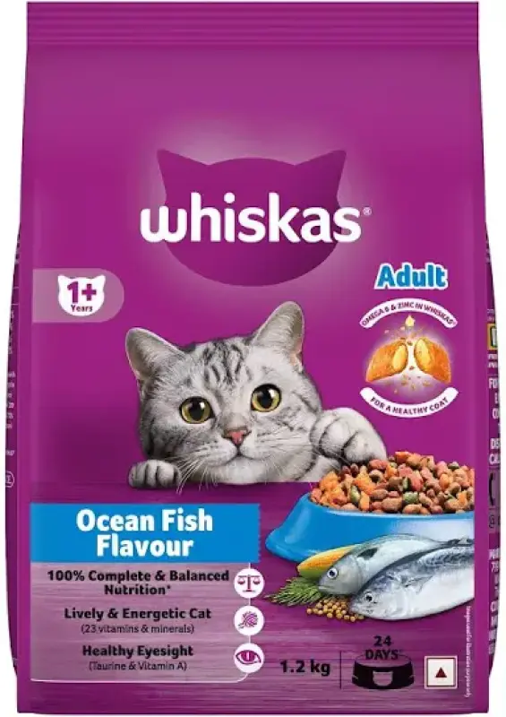 Whiskas Adult Dry Cat Food – Ocean Fish Flavour (1.2 kg)