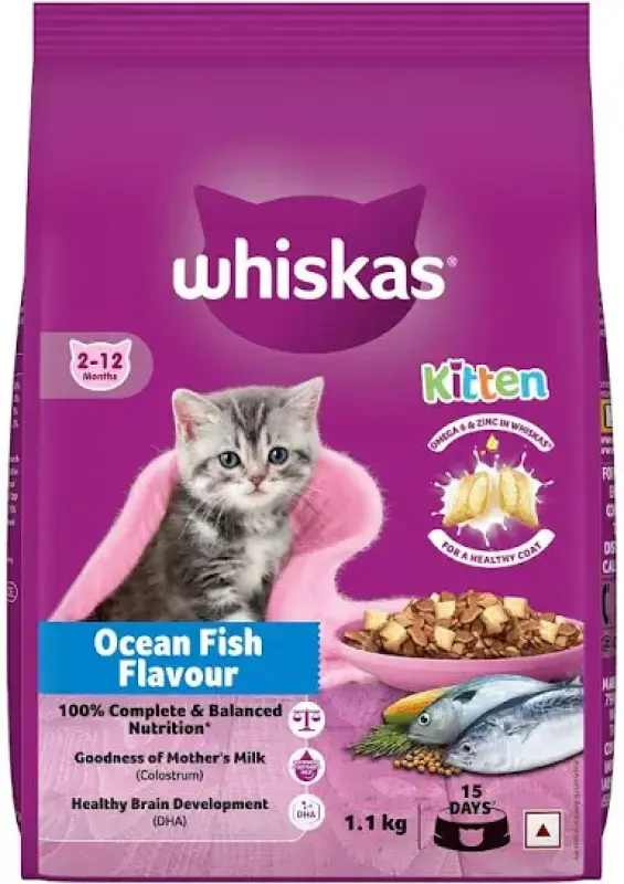 Whiskas Kitten Dry Cat Food – Ocean Fish Flavour (1.2 kg)