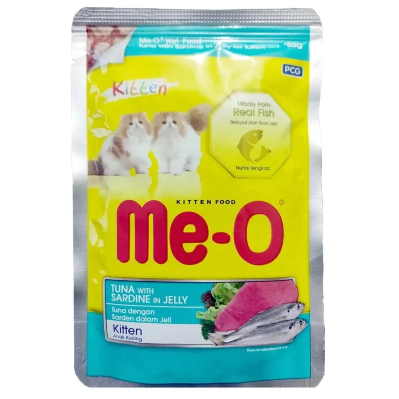 Me-O Tuna with Sardine in Jelly Kitten Wet Food (80g)