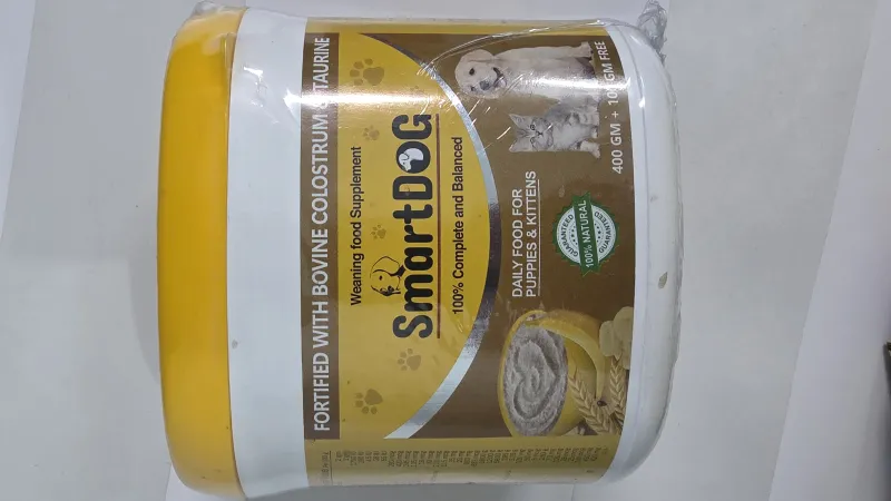 SmartDog Weaning Food Supplement for Puppies & Kittens With Bovine Colostrum & Taurine (400+100gm Free)
