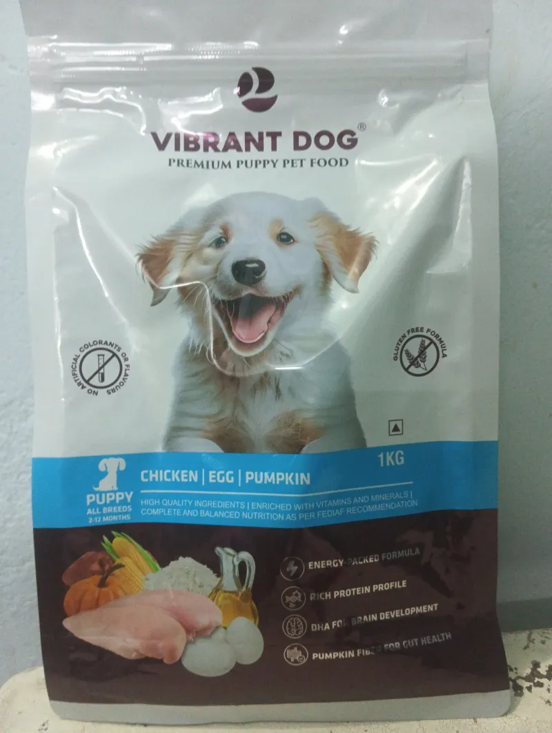 Vibrant Dog Puppy Dry Food – Chicken, Egg & Pumpkin Flavour (1 kg)