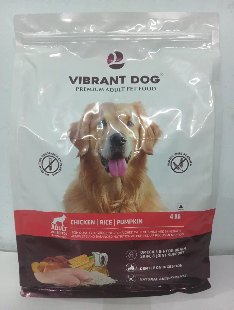 Vibrant Premium Adult Dry Dog Food – Chicken, Rice & Pumpkin Flavour (4 kg)